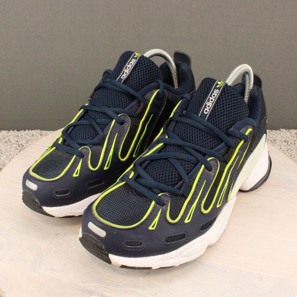 Adidas EQT Gazelle Sneakers Mens 8.5 Navy Neon Yellow Running Shoes - Picture 5 of 11